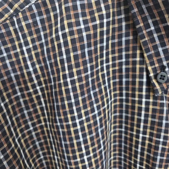 Joseph & Feiss Black and Brown Casual Button Down Shirt Size L - Picture 3 of 4